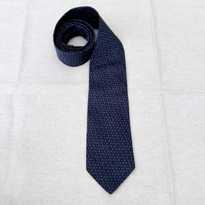 Etro silk tie in rich blue geometric pattern